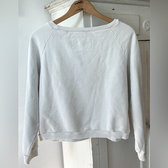 Nili Lotan | Women’s White Crewneck Logo Slightly Cropped Sweatshirt, size M - Picture 11 of 13